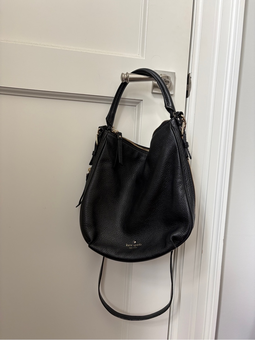 kate spade Black Pebbled Leather Shoulder Bag